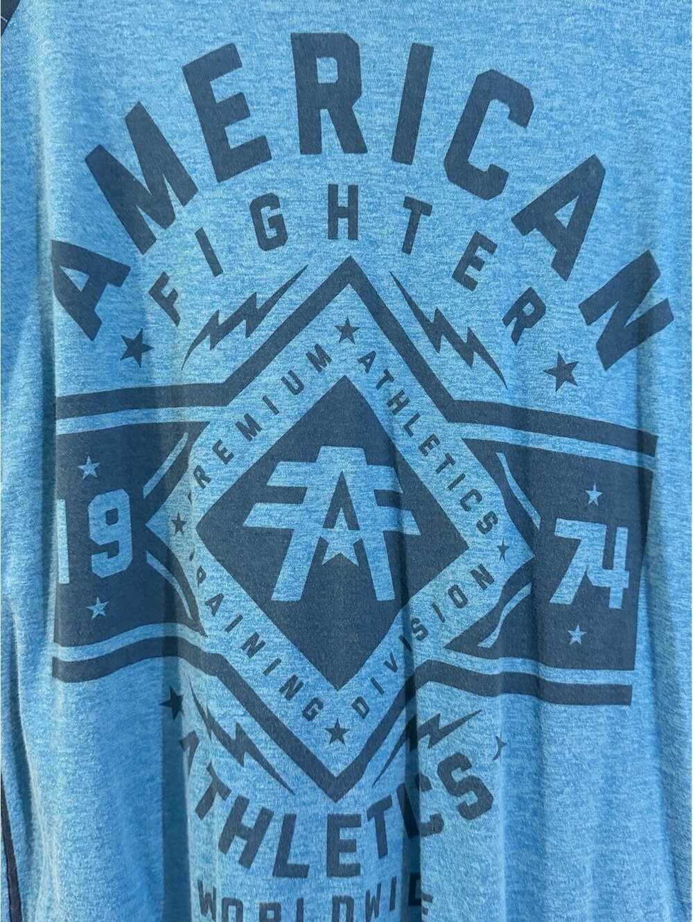 American Fighter Blue Graphic T-Shirt SIZE LARGE made for buckle men’s